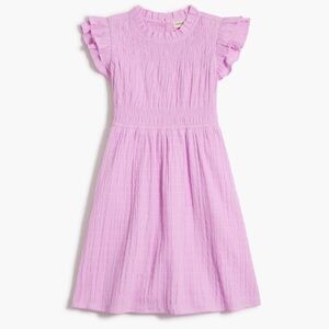 NEW J.Crew Factory Girls’ Smock Flutter Sleeve Gauze Mini Dress Size XS